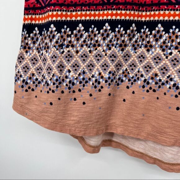 Anthropologie Meadow Rue V Neck Print Peplum Pom Pom Striped Sleeveless Tank Top - Picture 5 of 9